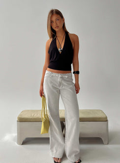 Slow Ride Mid Rise Bootleg Belted Jeans Desert Grey