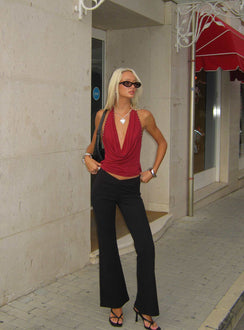 Khoda Studded Halter Top Burgundy