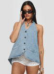 Hills Halter Washed Blue