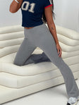 front view of model wearing Princess Polly Ramirez Flared Pants Grey High Waisted Pants 