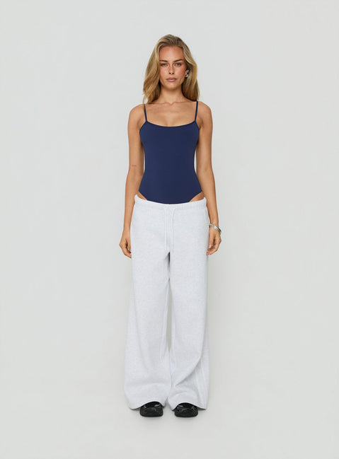 Daily Define Thin Strap Low Back Bodysuit Navy