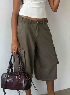 Hudsen Longline Cargo Shorts Khaki Tall