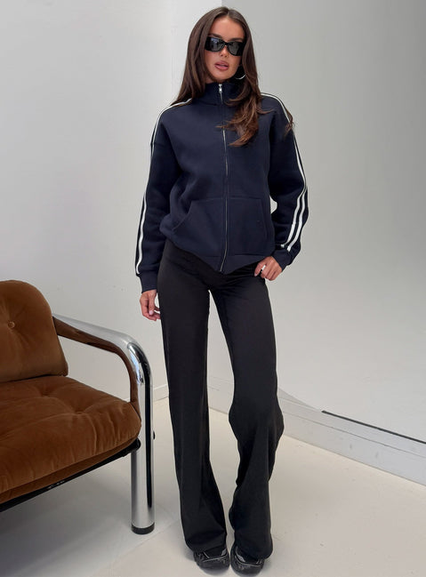 Keeran Funnel Neck Fleece Jumper Navy / White