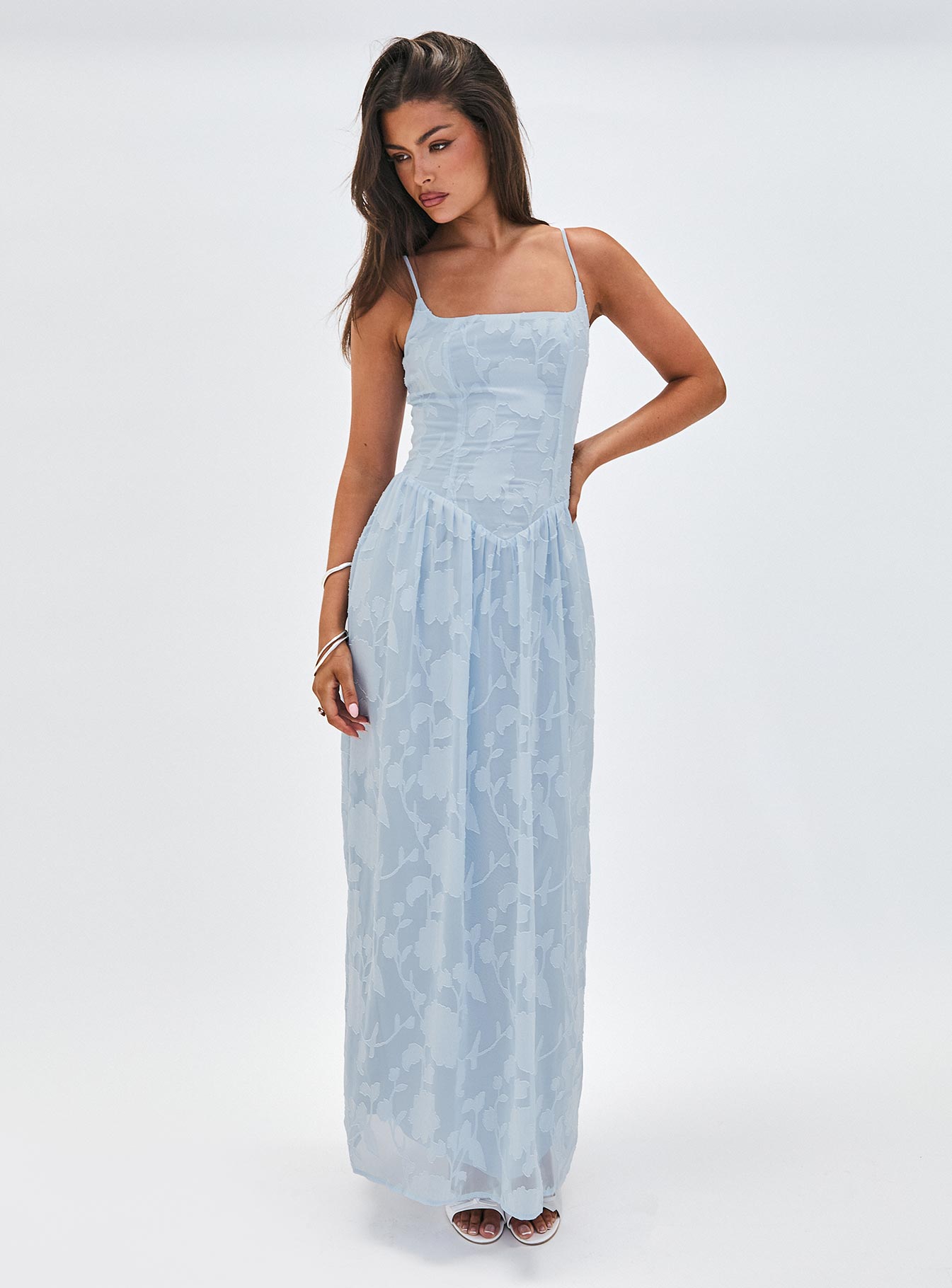 Angeleina Maxi Dress Blue Floral | Princess Polly Angeleina Maxi Dress Blue Floral | Princess Polly