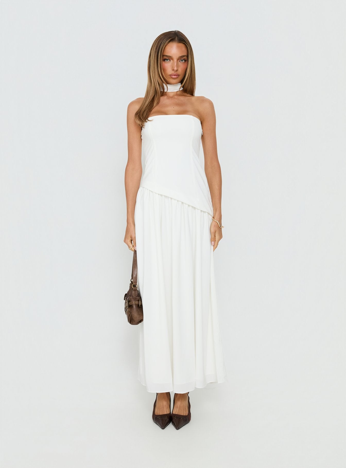 Odela Strapless Drop Waist Maxi Dress White | Princess Polly Odela Strapless Drop Waist Maxi Dress White | Princess Polly