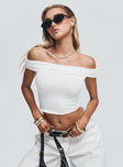 Channel Off The Shoulder Top White