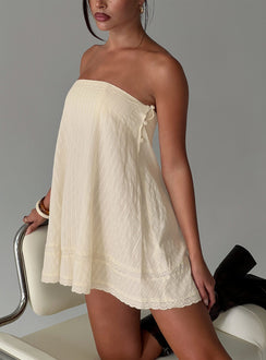 Gypsea Strapless Swing Mini Dress Butter Yellow