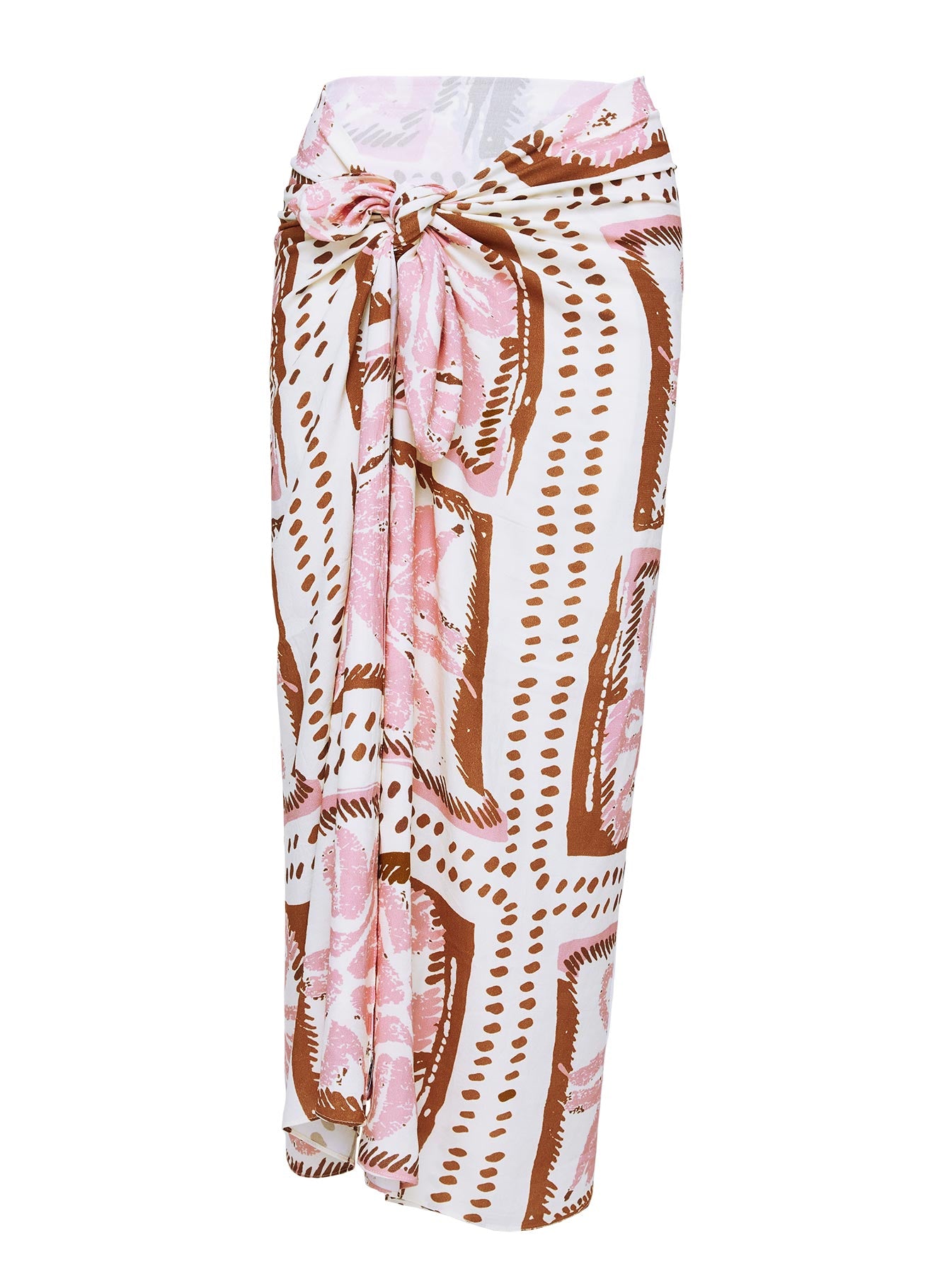   side view of model wearing Princess Polly Alessio Sarong Multi Curve Mini Skirts 