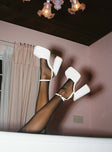 Alto Platform Heels Matte White