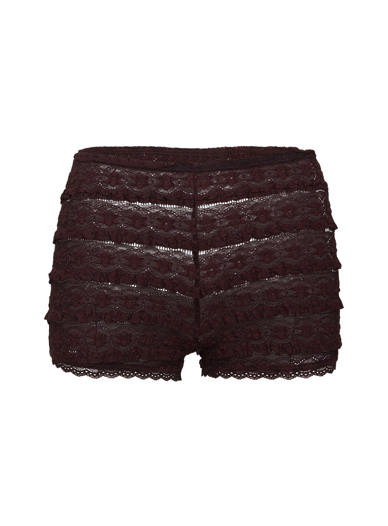 Angelis Lace Shorts Chocolate | Princess Polly