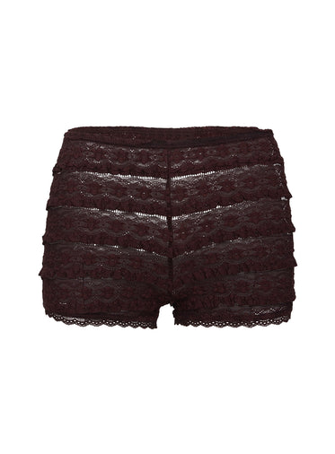 Angelis Lace Shorts Chocolate