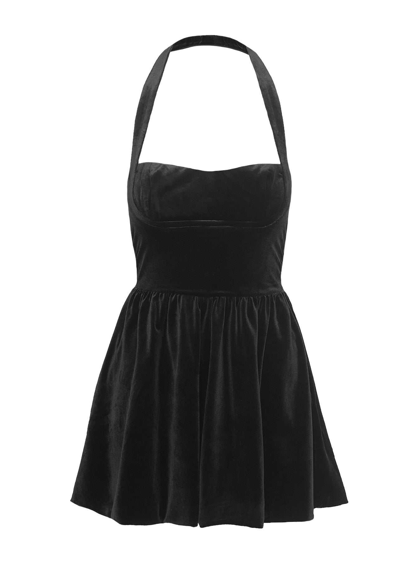 Araminta Velour Mini Dress Black | Princess Polly Araminta Velour Mini Dress Black | Princess Polly