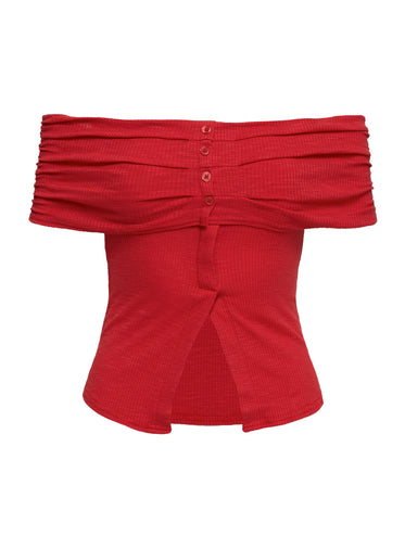 Azusa Off The Shoulder Top Red