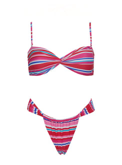 Amplitude Bikini Top Pink / Blue Stripe