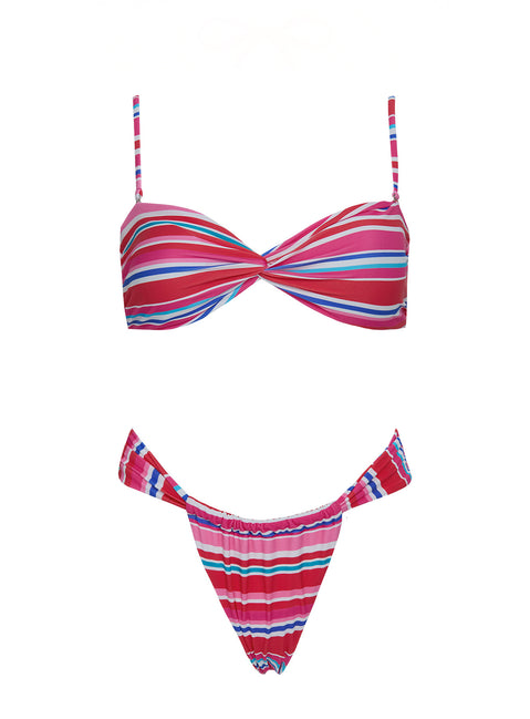 Amplitude Bikini Top Pink / Blue Stripe