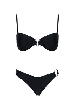 Alexea Hardware High Side Bikini Bottoms Black