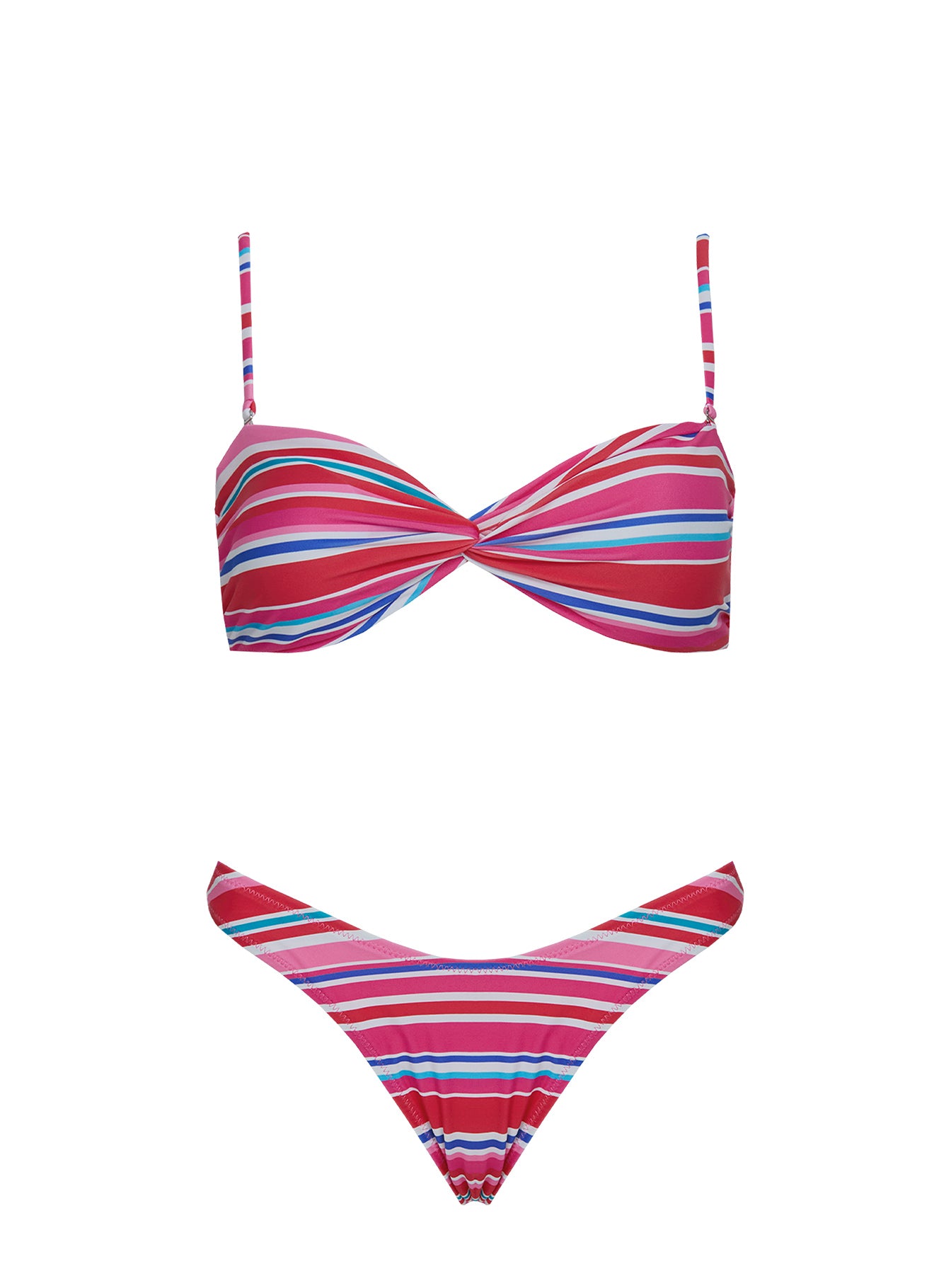 Amplitude Bikini Top Pink / Blue Stripe