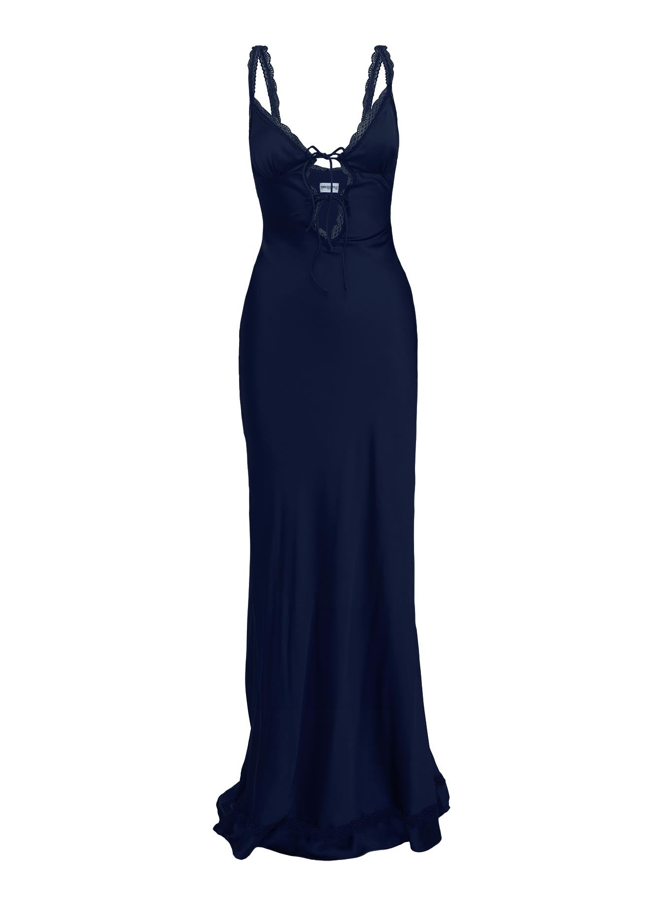 Aphrodyte Lace Maxi Dress Navy | Princess Polly