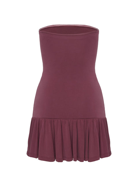 Love Lingers Strapless Mini Dress Burgundy | Princess Polly Love Lingers Strapless Mini Dress Burgundy | Princess Polly