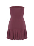 product Princess Polly Love Lingers Strapless Mini Dress Burgundy Straight Neck 