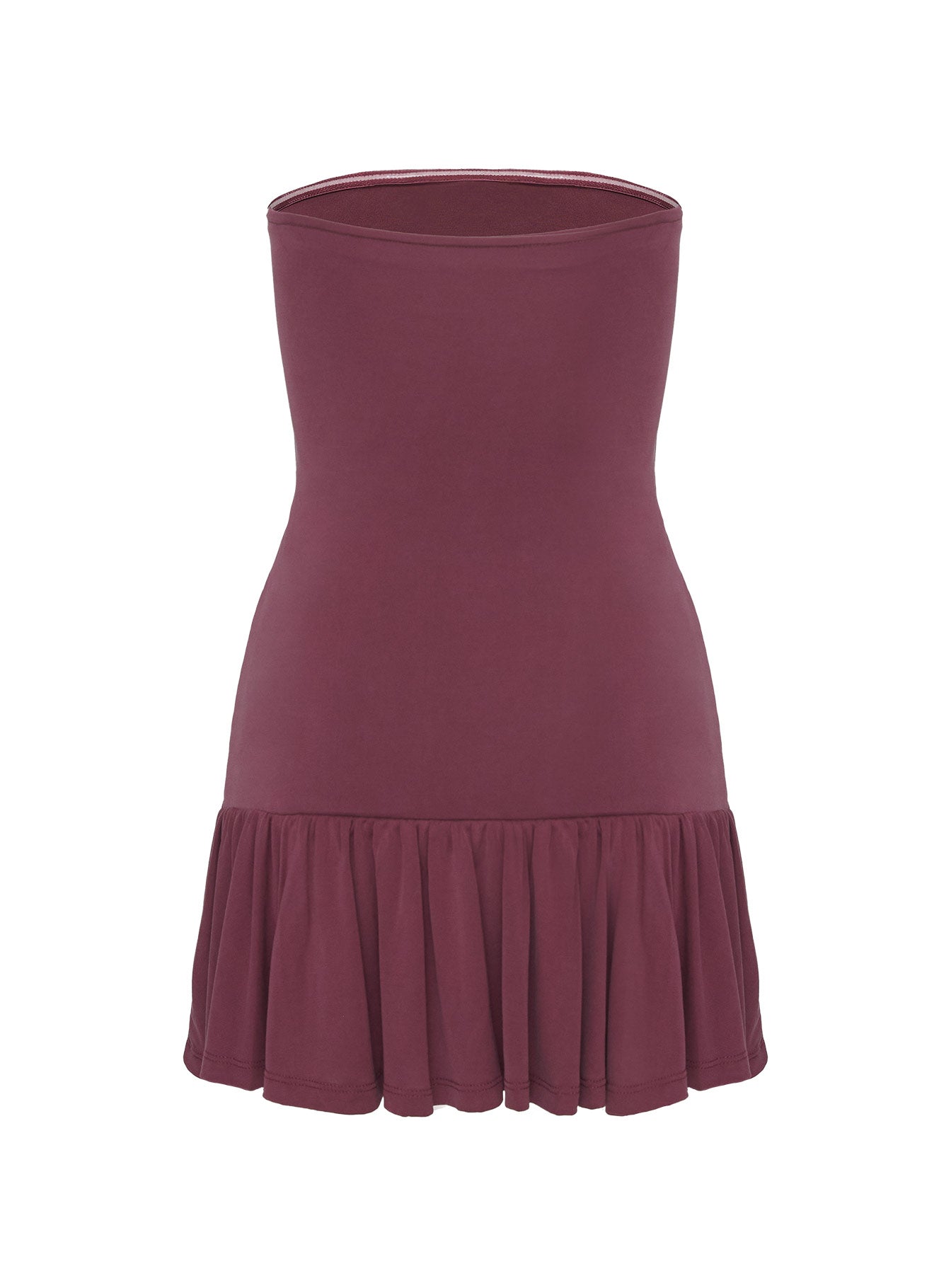 product Princess Polly Love Lingers Strapless Mini Dress Burgundy Straight Neck 