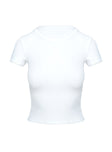 product Princess Polly Short Sleeves Crew Neck  Baseline Scoop Rib Tee White