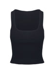 Baseline Square Neck Rib Tank Top Black