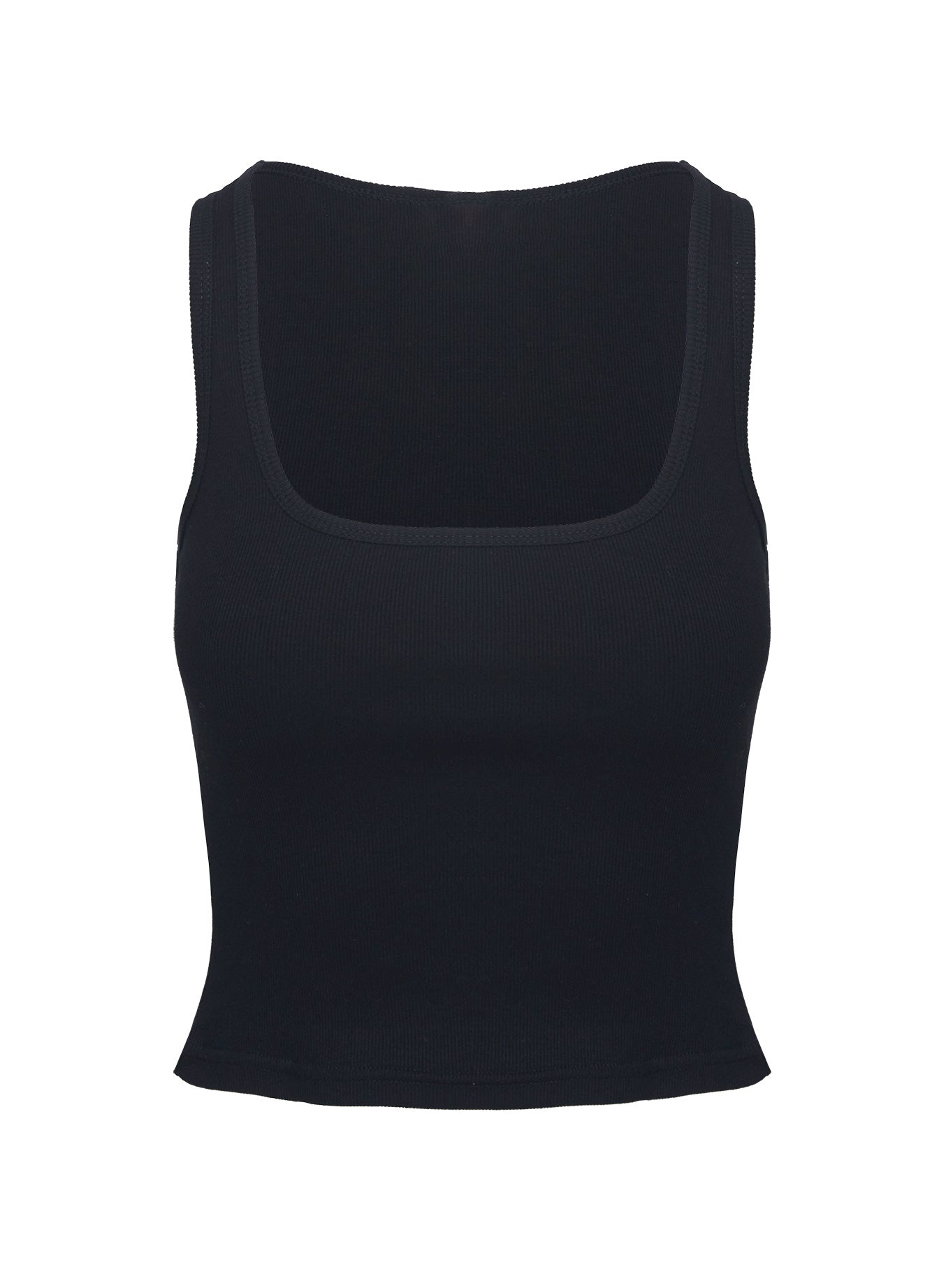 product Princess Polly Baseline Square Neck Rib Tank Top Black Sleeveless Square Neck 