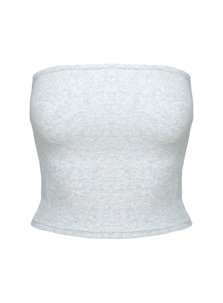 Baseline Strapless Rib Top Grey