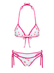 Salty Breeze Tie Side Bikini Bottoms White / Pink Floral