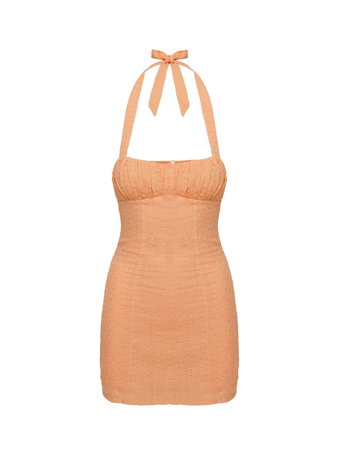 product Princess Polly Biller Mini Dress Orange Broderie Square Neck 