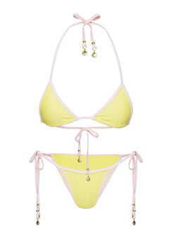 Blaylock Triangle Bikini Top Yellow / Pink