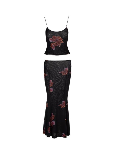 Brookie Mesh Set Black Floral