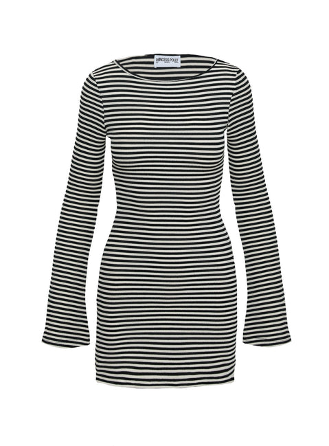 Bryanna Long Sleeve Mini Dress Black | White | Black | White | Womens