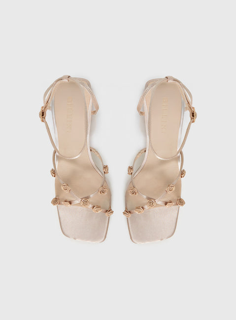 Billini Brynlee Heels Champagne Satin
