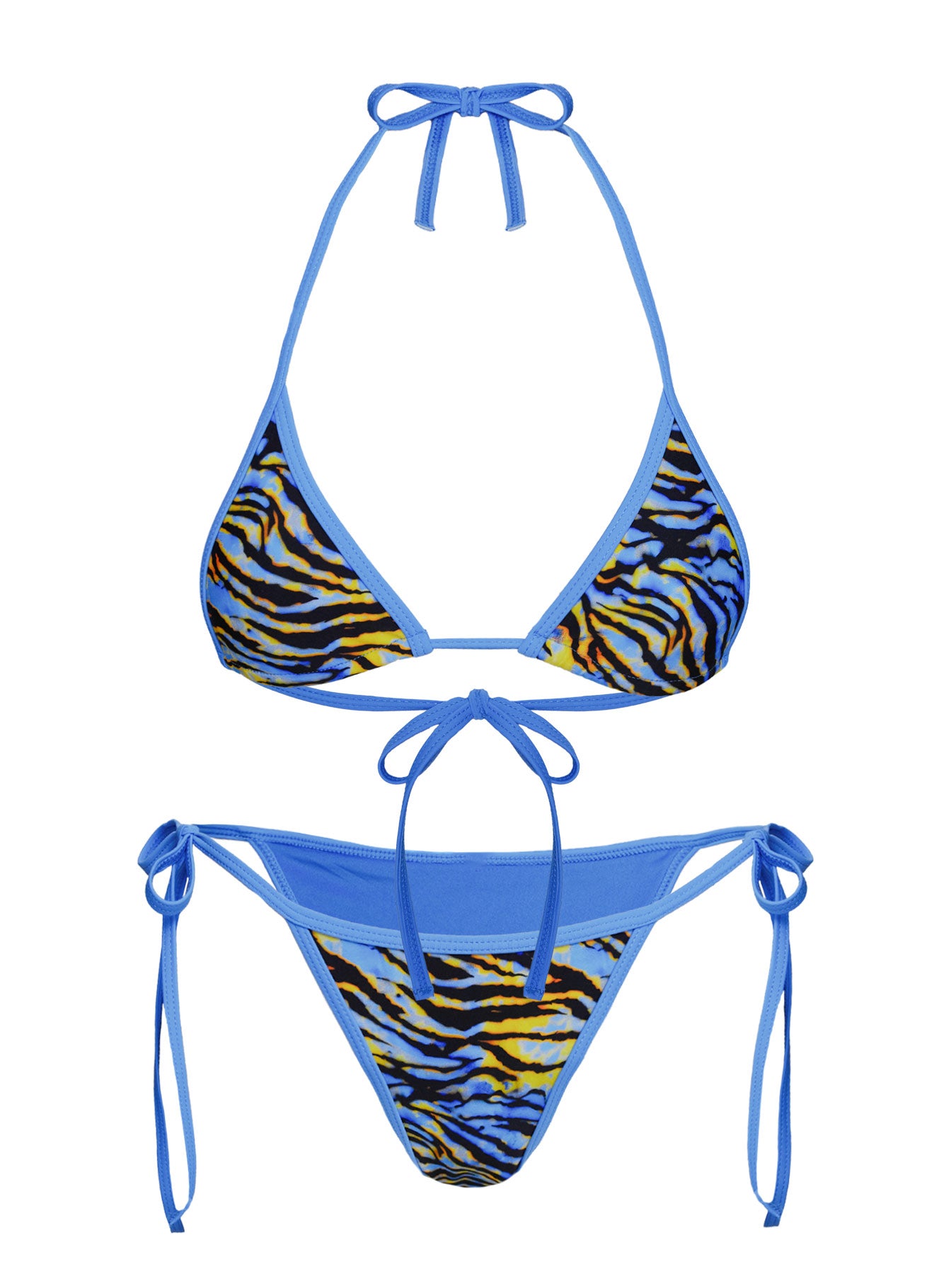 Blaylock Triangle Bikini Top Blue Zebra