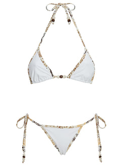 Blaylock Triangle Bikini Top White / Animal Multi