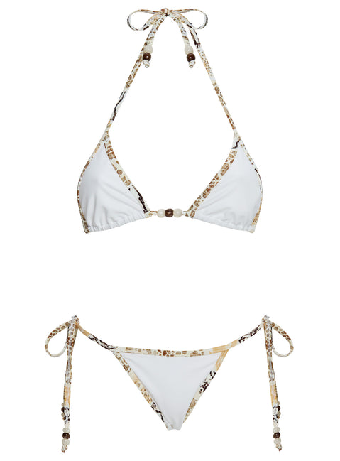 Blaylock Triangle Bikini Top White / Animal Multi