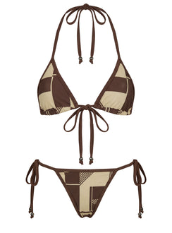 Blaylock Triangle Bikini Top Yellow Geo