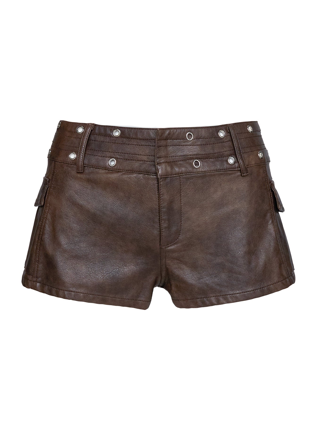 product Princess Polly Born To Ride Shorts Washed Brown Low Rise Shorts 