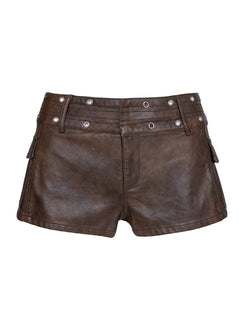 product Princess Polly Born To Ride Shorts Washed Brown Low Rise Shorts 