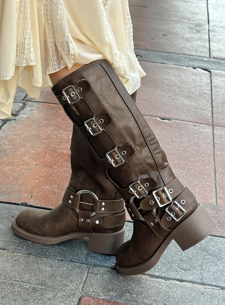 Buckle Down Boots Brown