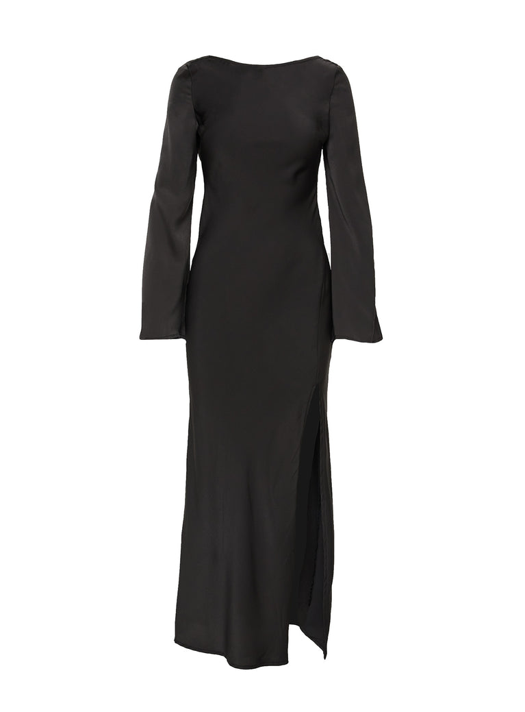 Cagely Long Sleeve Maxi Dress Black