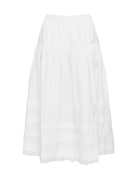 Calling For You Flowy Maxi Skirt White