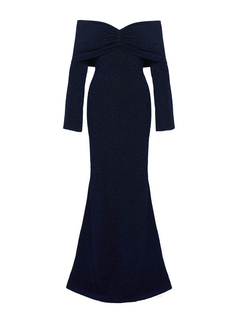 Cecilia Off The Shoulder Maxi Dress Navy | Princess Polly Cecilia Off The Shoulder Maxi Dress Navy | Princess Polly