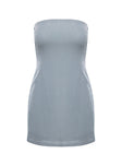 product Princess Polly Chromatica Strapless Mini Dress Silver Straight Neck 