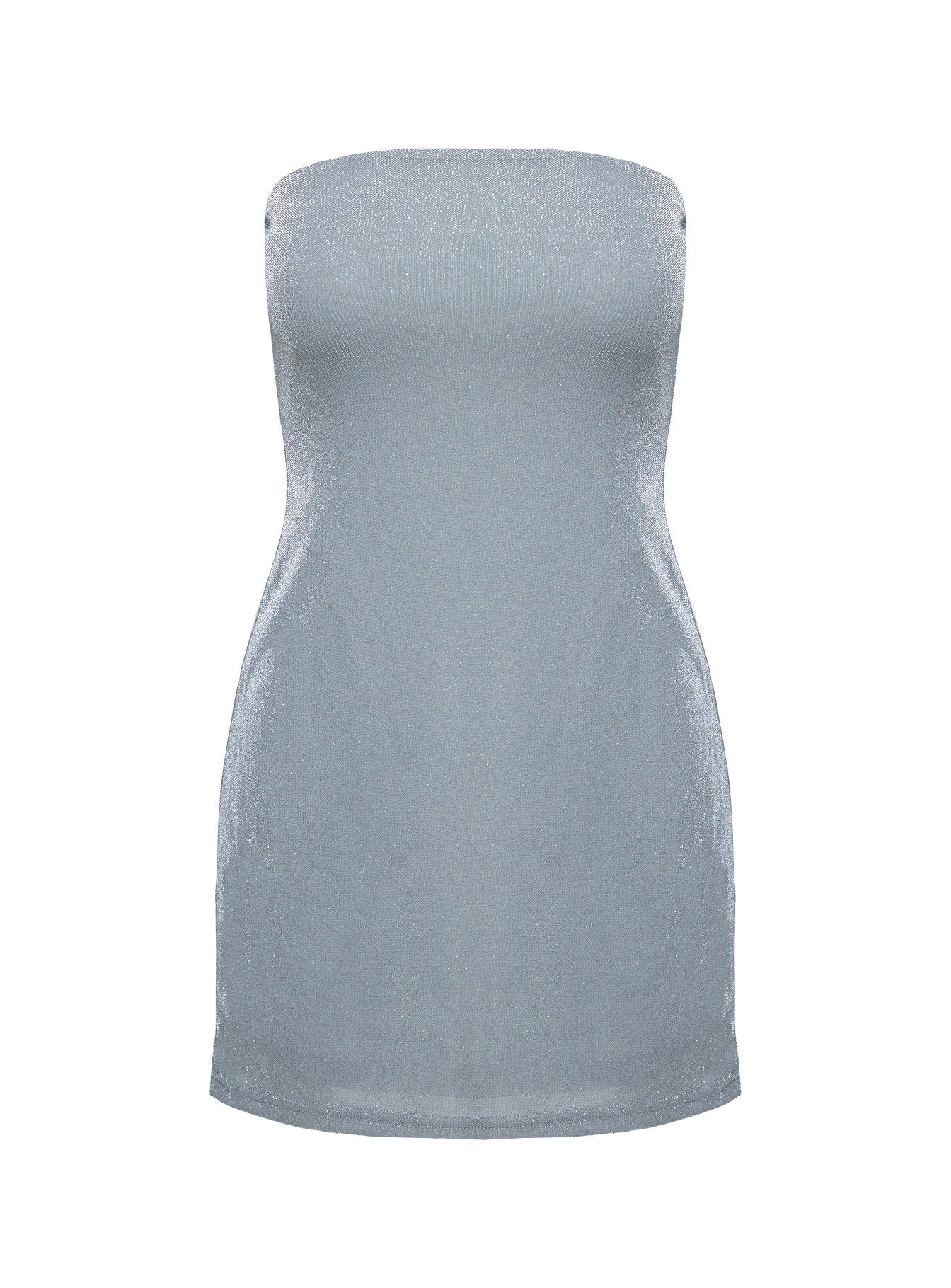 product Princess Polly Chromatica Strapless Mini Dress Silver Straight Neck 
