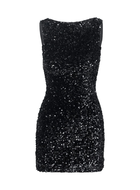 Cinematic Sequin Mini Dress | Black | Womens | Princess Polly Lower Impact Cinematic Sequin Mini Dress | Black | Womens | Princess Polly Lower Impact