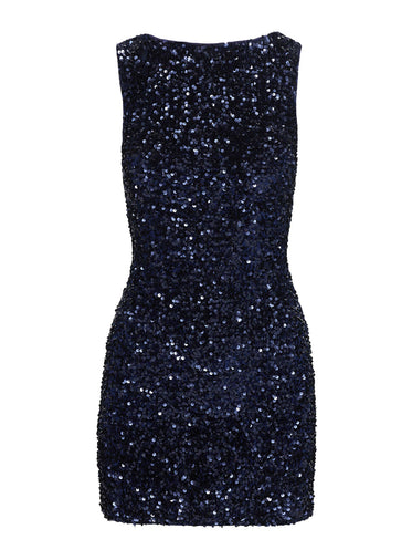 Cinematic Sequin Mini Dress Navy