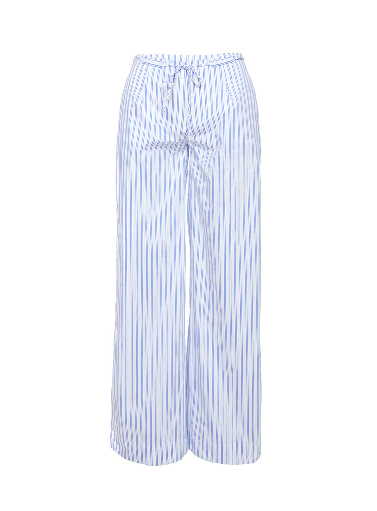 Collied Low Rise Pants Blue / White Stripe | Princess Polly USA